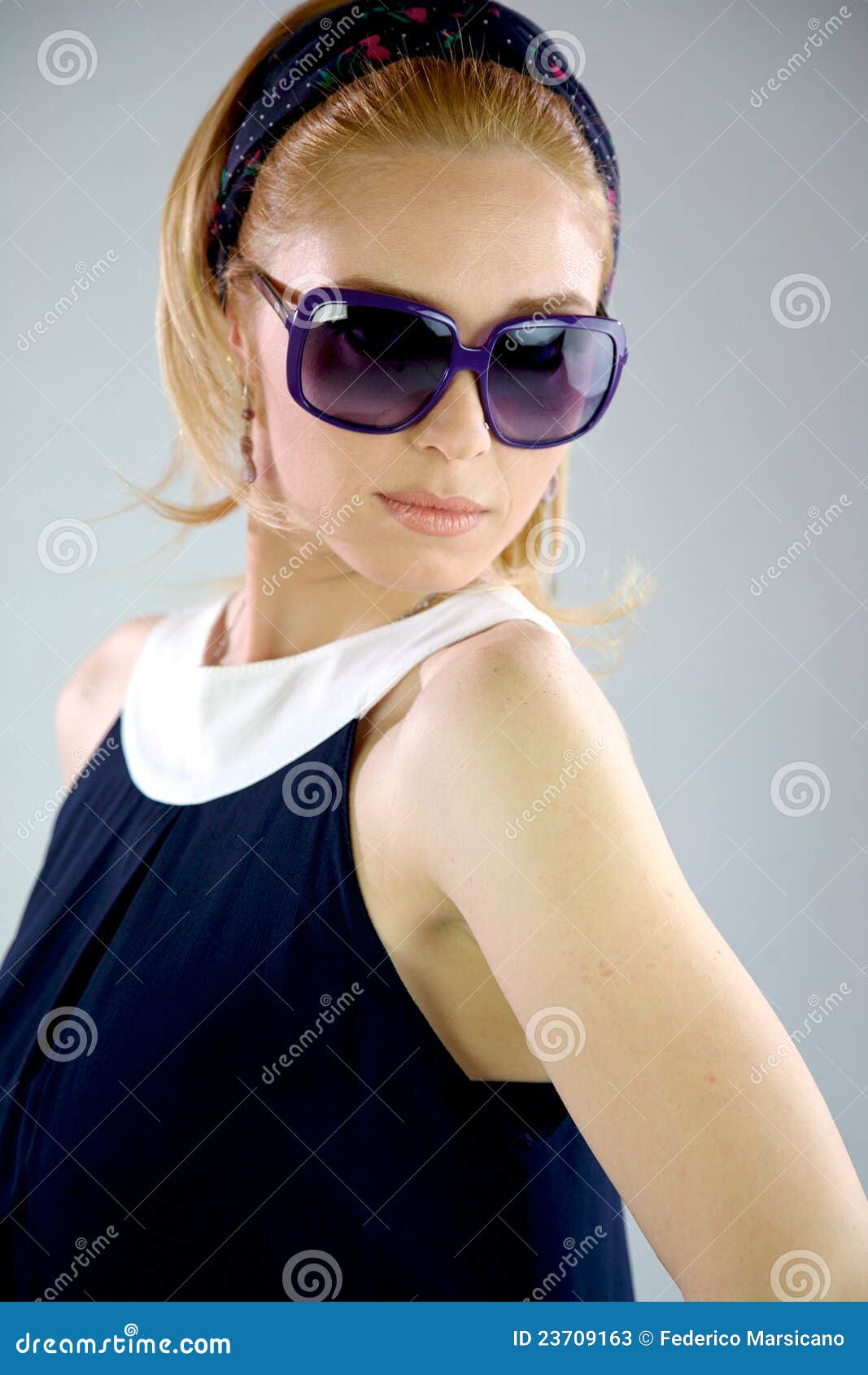 Blonde Fashion Girl 60s Eyewear Stock Image - Image of protection ...