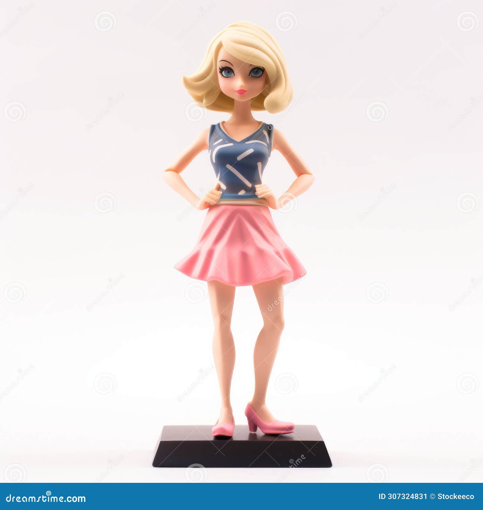 blonde figurine with pink dress: stylistic manga inspired collectible