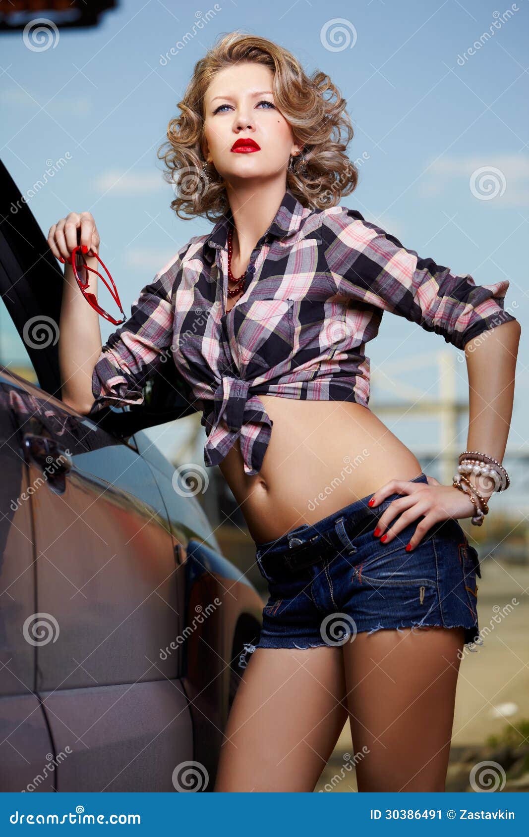 Blonde Girl Hitchhiker Stock Image Image Of Beautiful