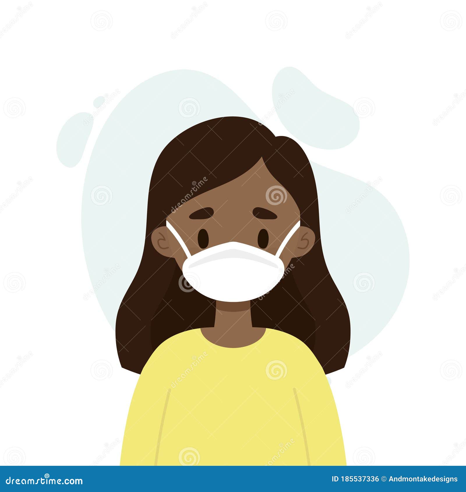Young Woman Wearing a Face Mask Stock Vector Illustration of icon, mask 185537336
