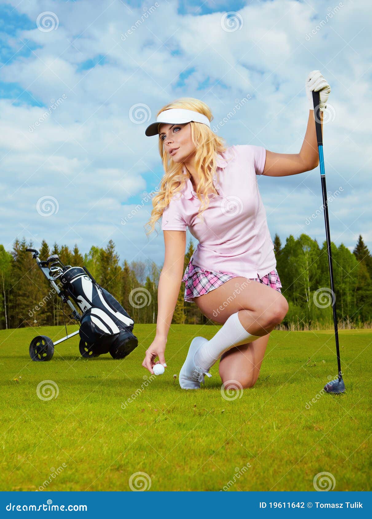 Blonde Girl Play Golf Stock Photography Image 19611642 regarding Awesome along with Beautiful golfing girl with regard to Home