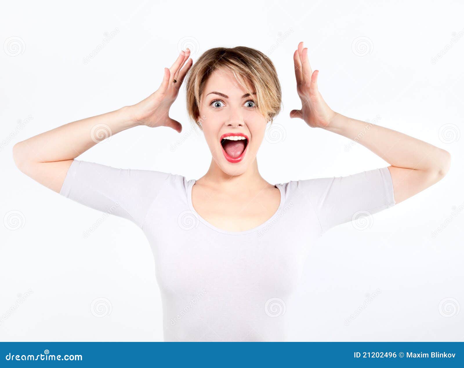 Blonde Girl with Shocked Expression Stock Photo Image of elegance