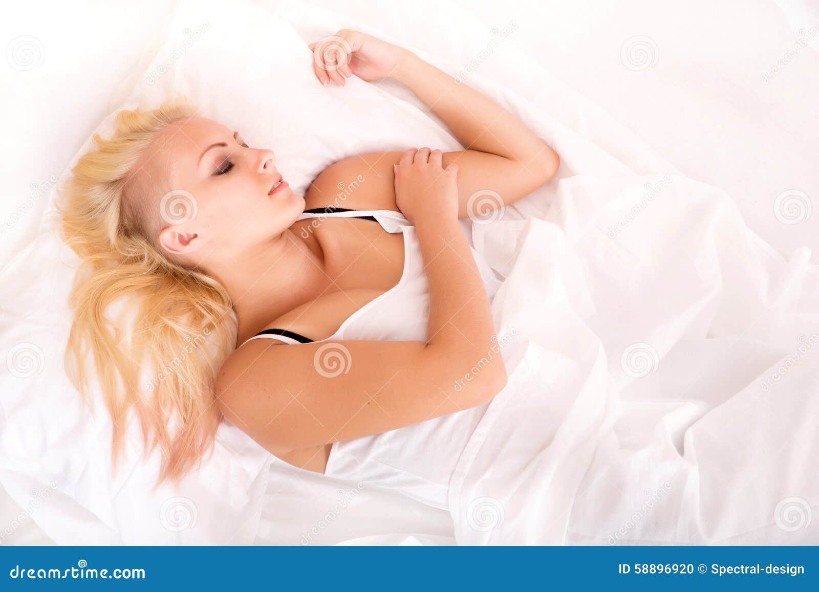 Naked Blonde Girl Sleeping On Bed