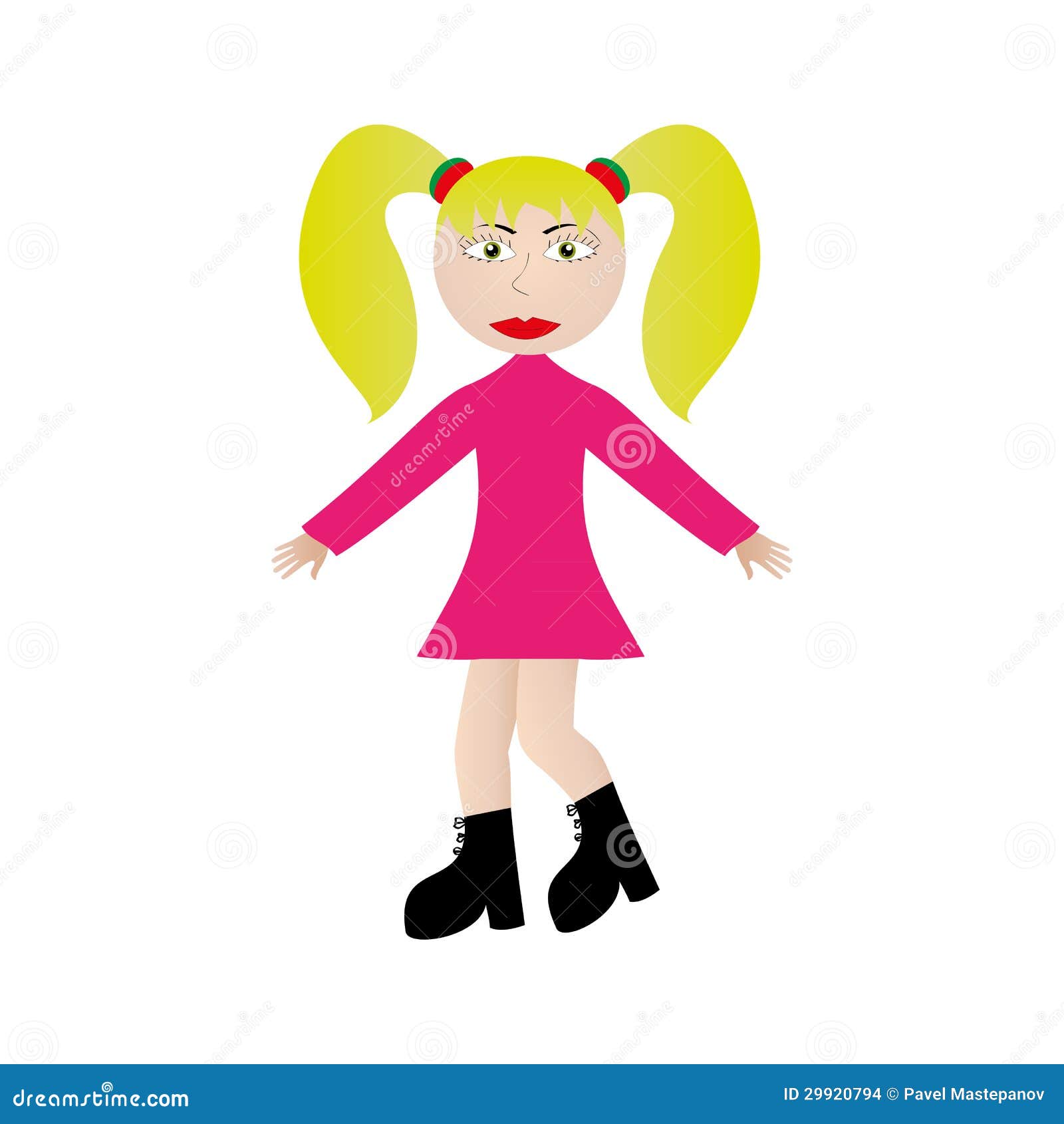 Blonde girl stock vector. Illustration of golden, pink - 29920794