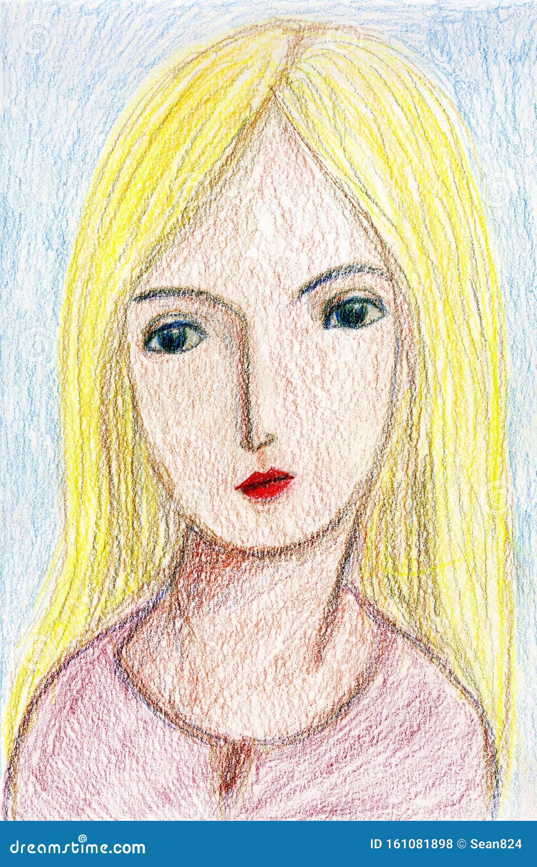 Blonde hair girl stock illustration. Illustration of teenager - 161081898