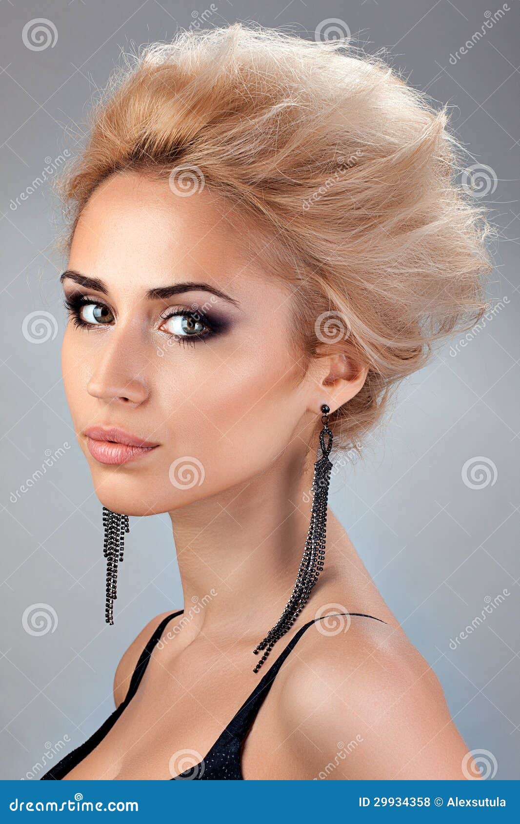 Portrait Of Beautiful Blonde With With Short Hair Royalty 