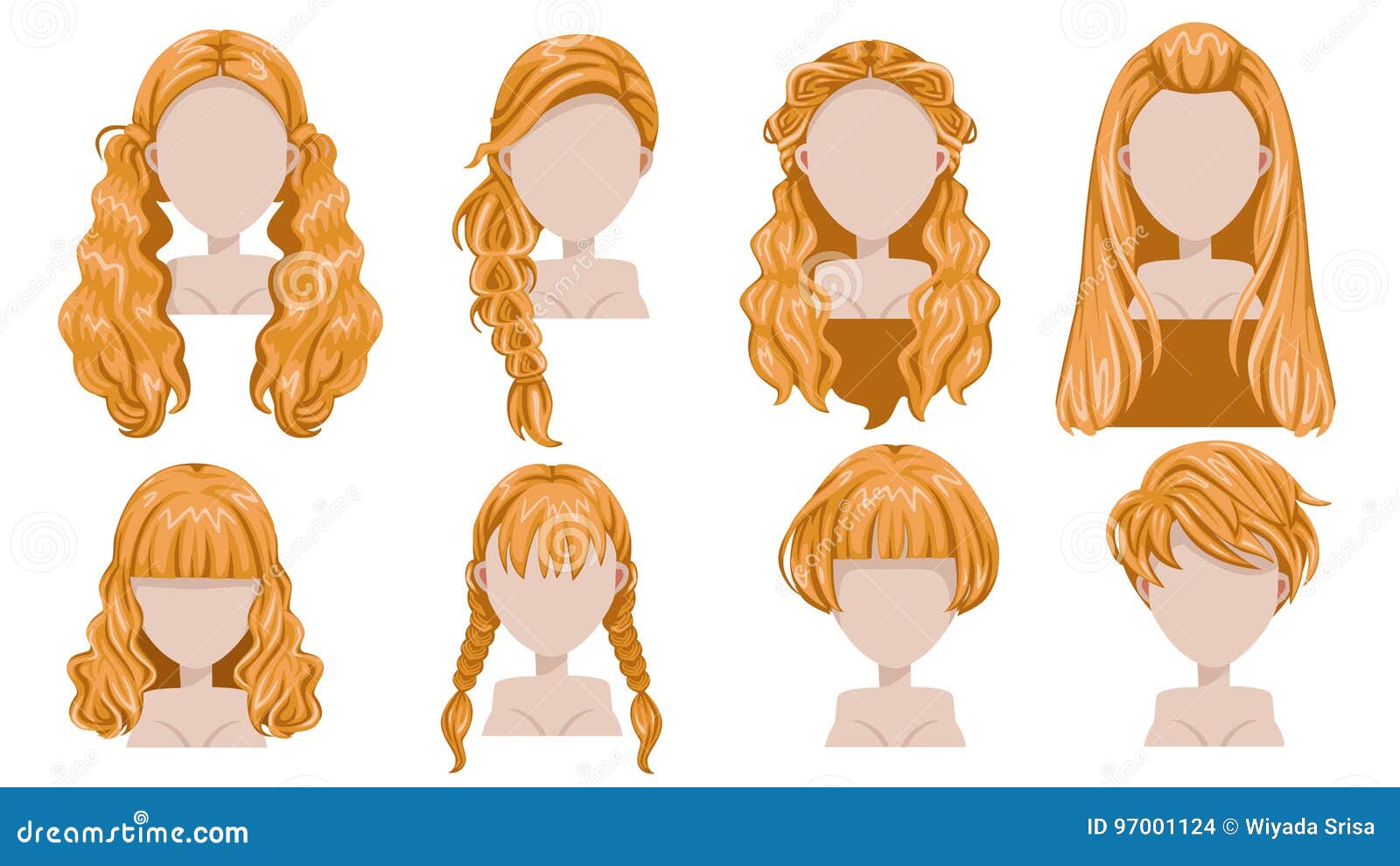 Blonde hair stock vector. Illustration of cartoon, hairdresser - 97001124