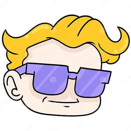 Blonde Mannetje Met Een Coole Bril - Spijkerpictogram Vector ...