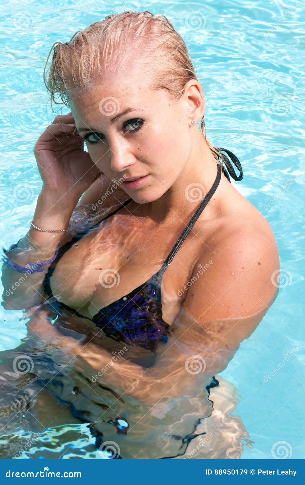 Blonde Model In A Swimming Pool St