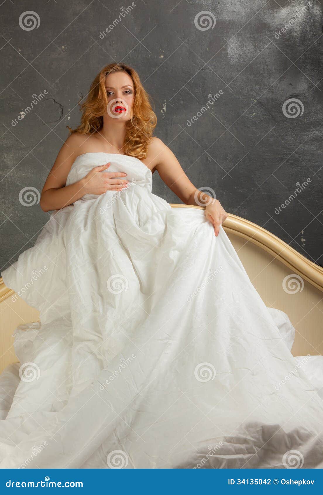 Blonde naked in bed stock photo. Image of caucasian, adults - 34135042