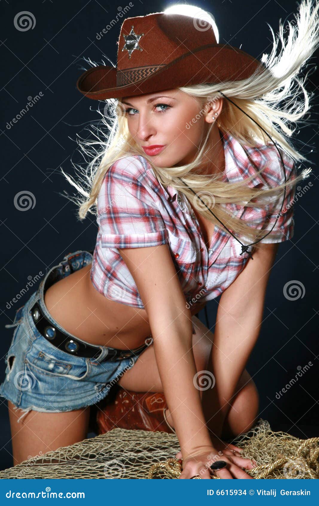 Blonde Rodeo Girl Wearing A Cowboy Hat Stock Photo Image Of Blonde Cute