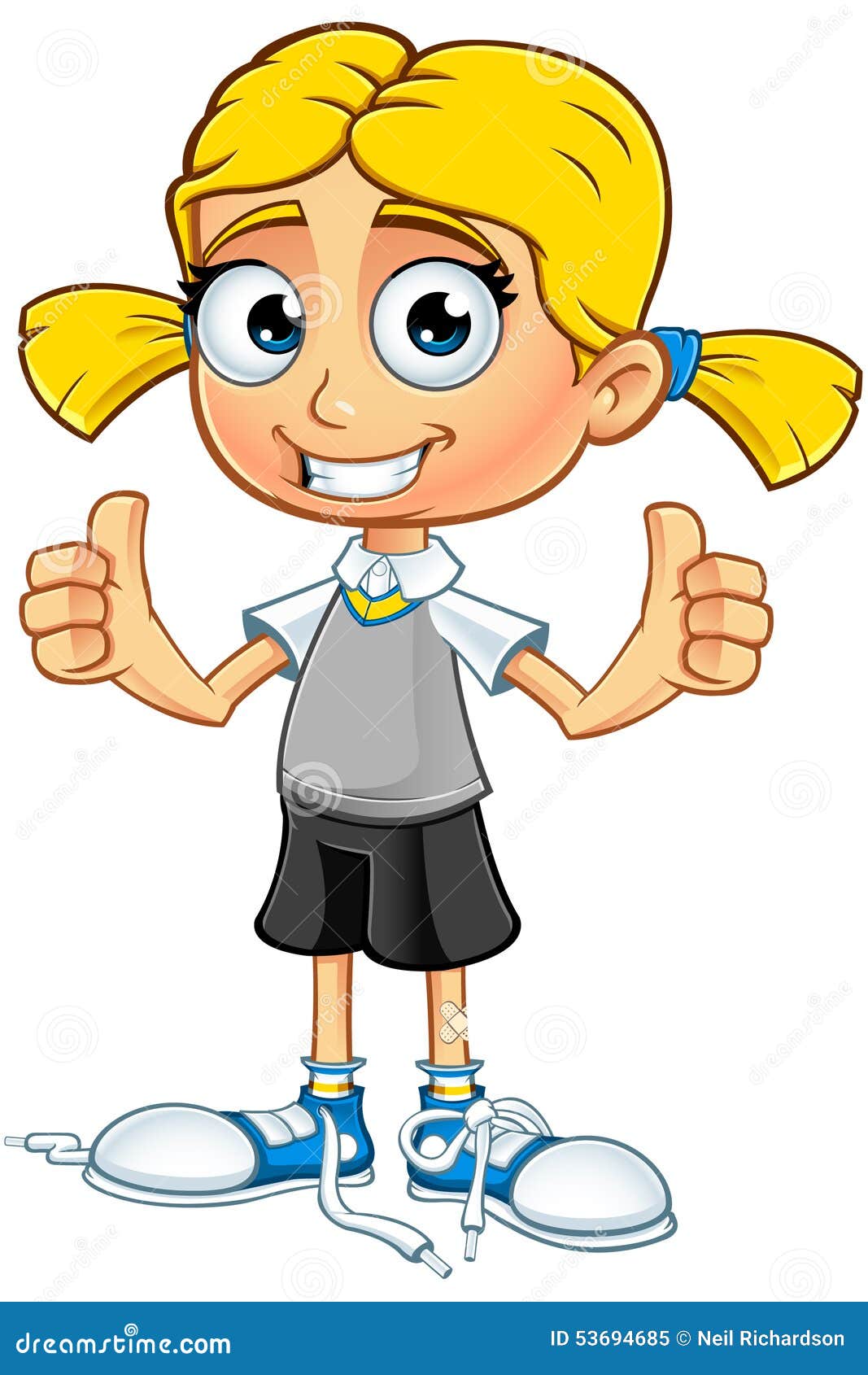 Blonde School Girl Character Stock Vector - Illustration of kindergarten,  isolated: 53694685