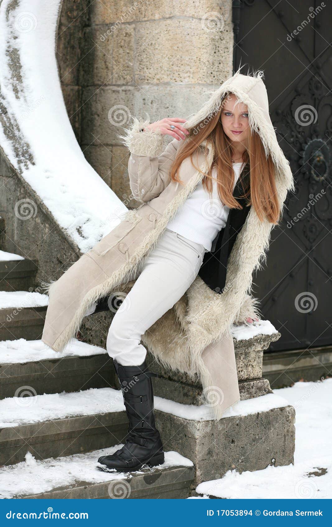 Blonde Teen In Fur Coat 109