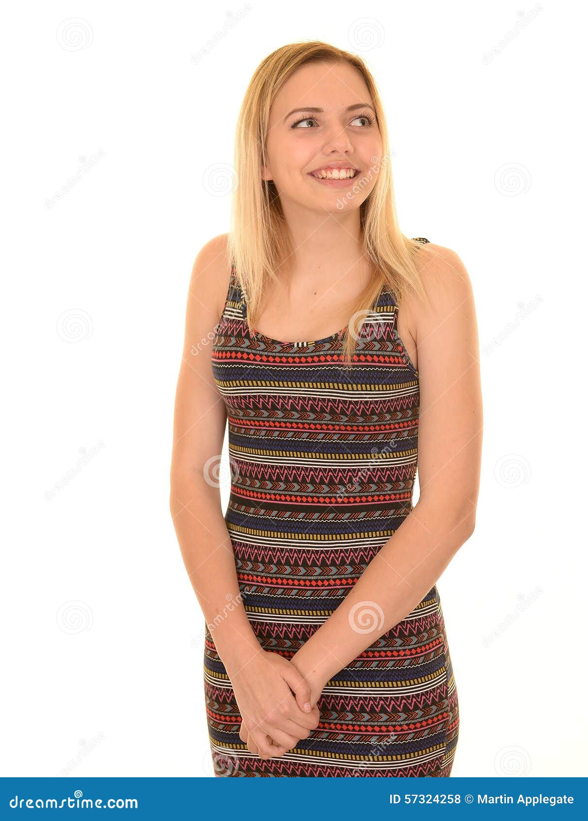 Blonde Teen Girl Smiling