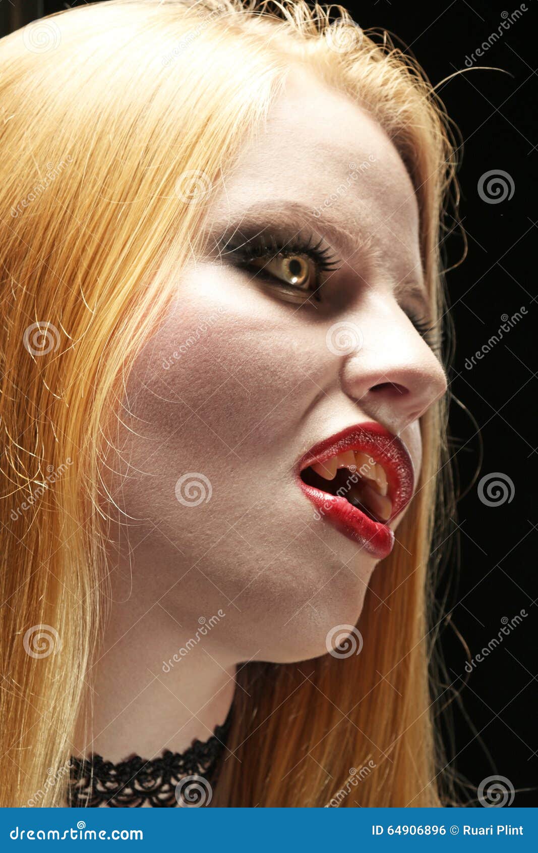 Blonde Vampire Portrait stock photo. Image of makeup - 64906896