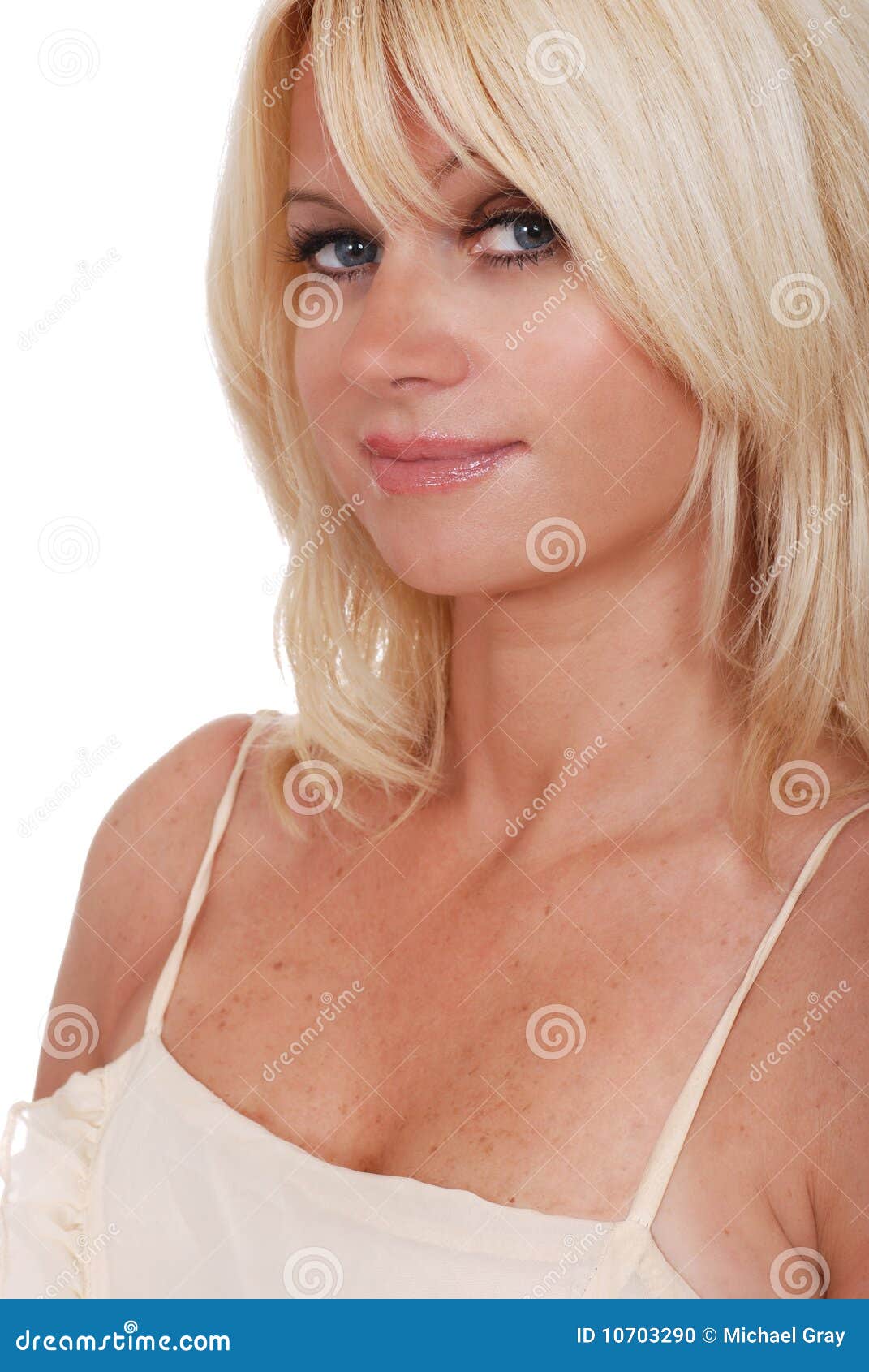 Blonde Wearing A Spaghetti Strap Dress Stock Photo - Image 