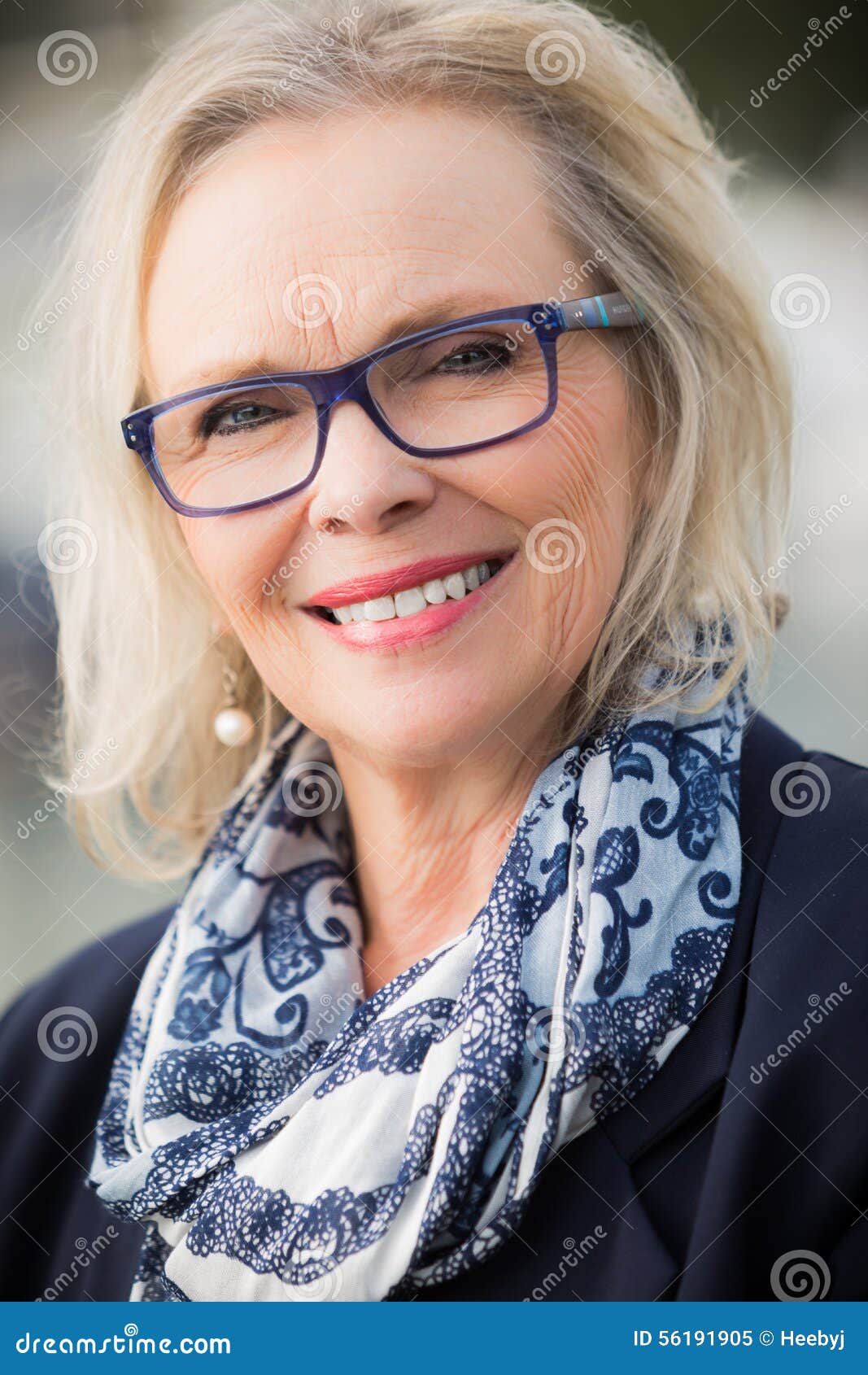 Blonde Woman In Glasses Stock Image Image Of Elderly 56191905