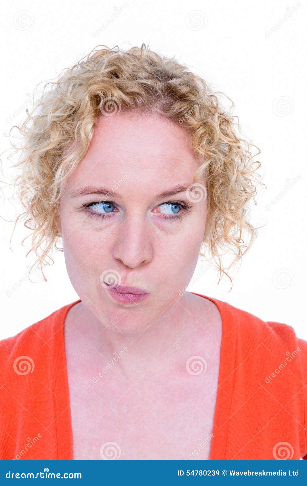 Blonde Woman Grimacing In Front Of Camera Stock Image Image Of Fashion Female 54780239