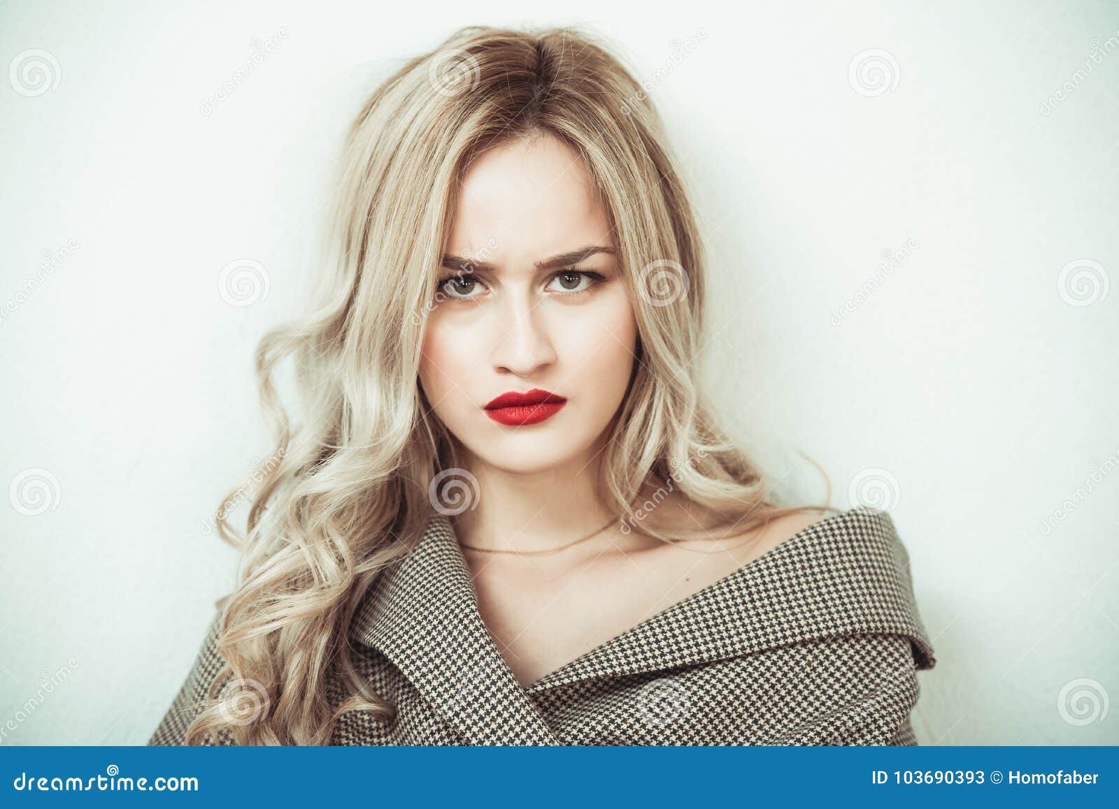 Blonde Woman Making Face Expressions Stock Image - Image of blonde ...