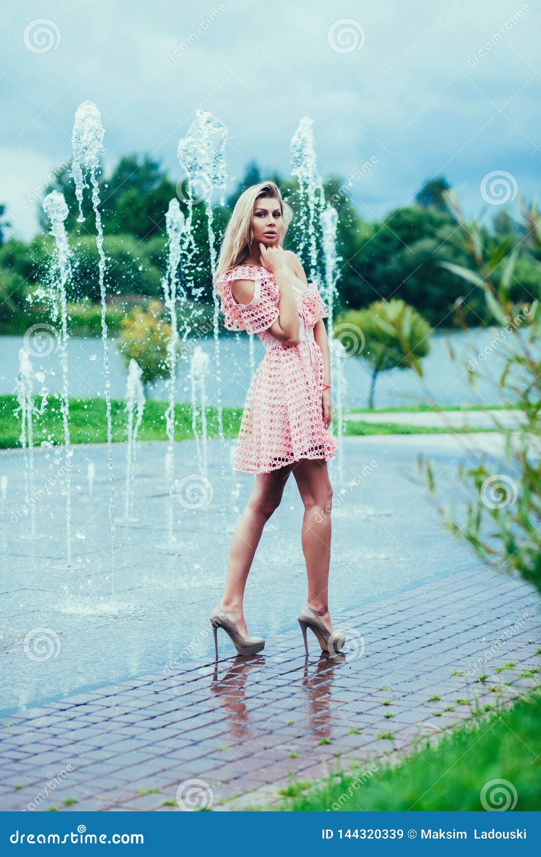 Blonde Woman In Nice Spring Dress Stock Image - Image of clothing Blonde Woman In Nice Spring Dress Stock Image - Image of clothing