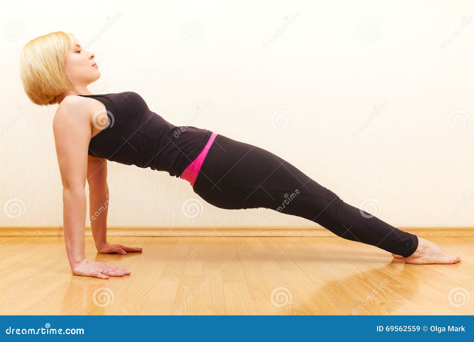 short blond hair yoga