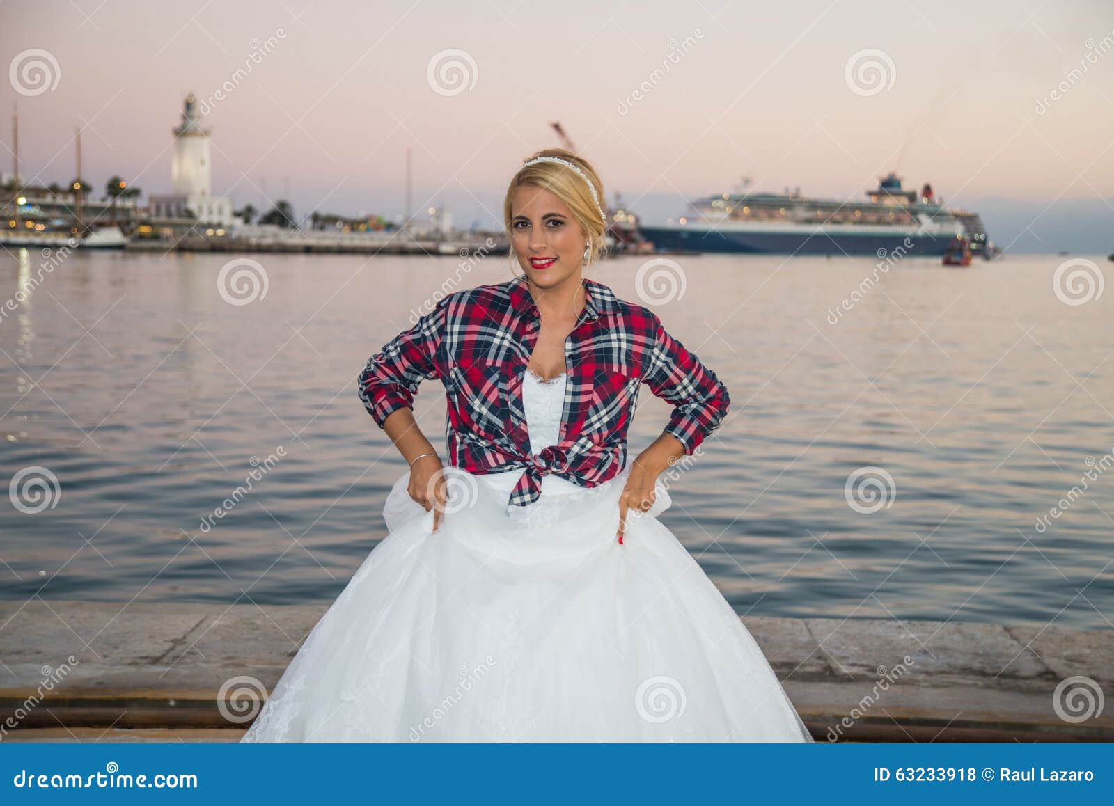wedding dress with plaid shirt