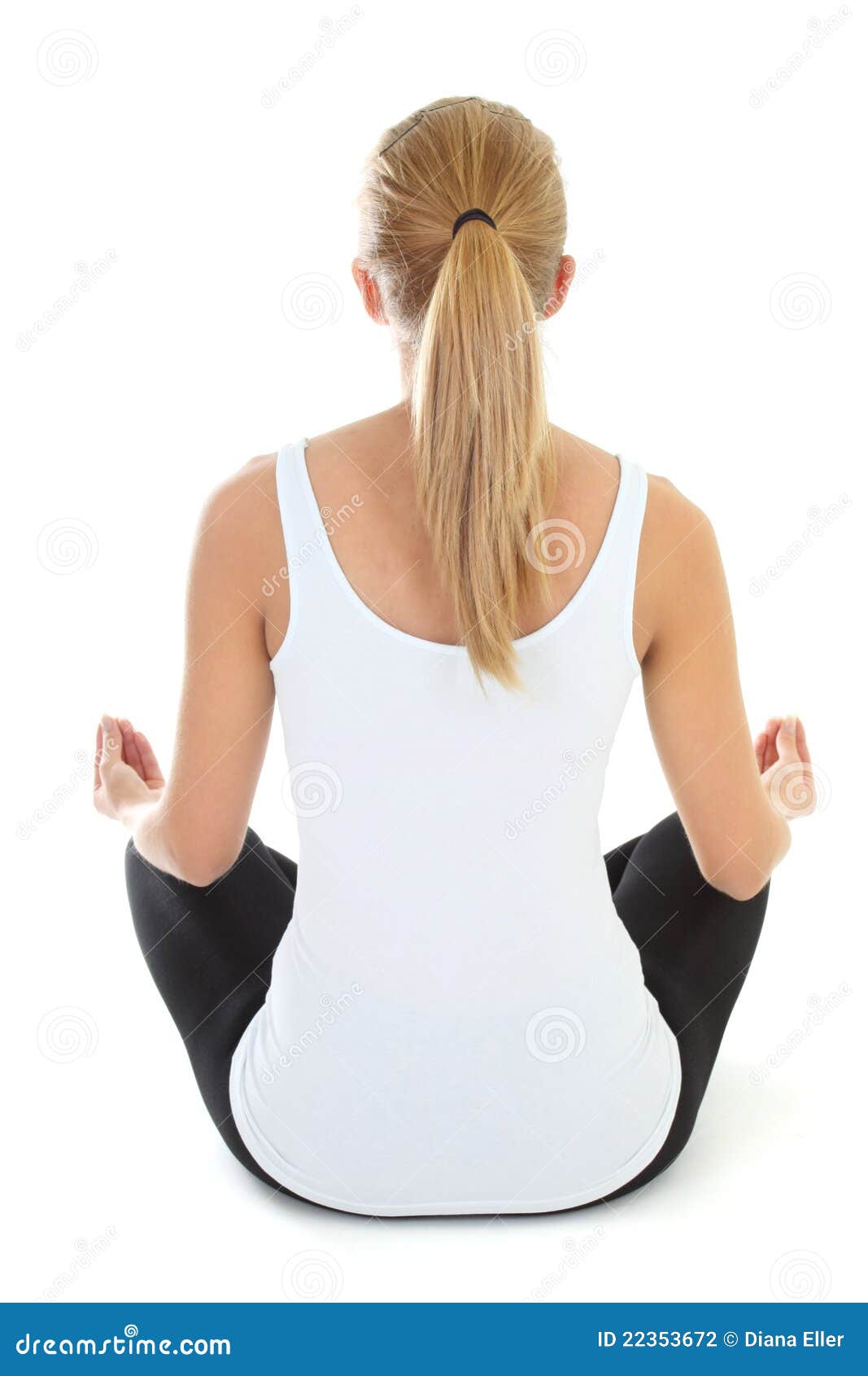 Blondie Woman Doing Yoga Over White Stock Photo - Image of aerobics 