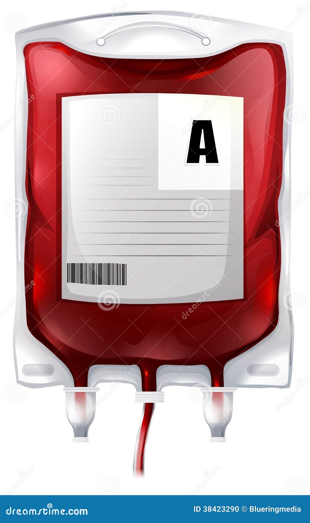 A Blood Bag with Type a Blood Stock Vector Illustration of labeled