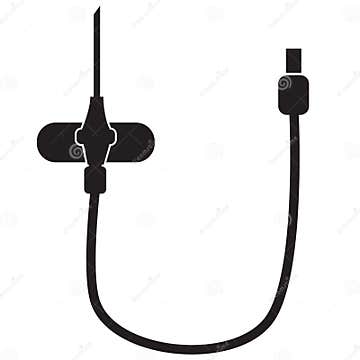 Blood Catheter Icon on White Background. Butterfly Catheter Sign