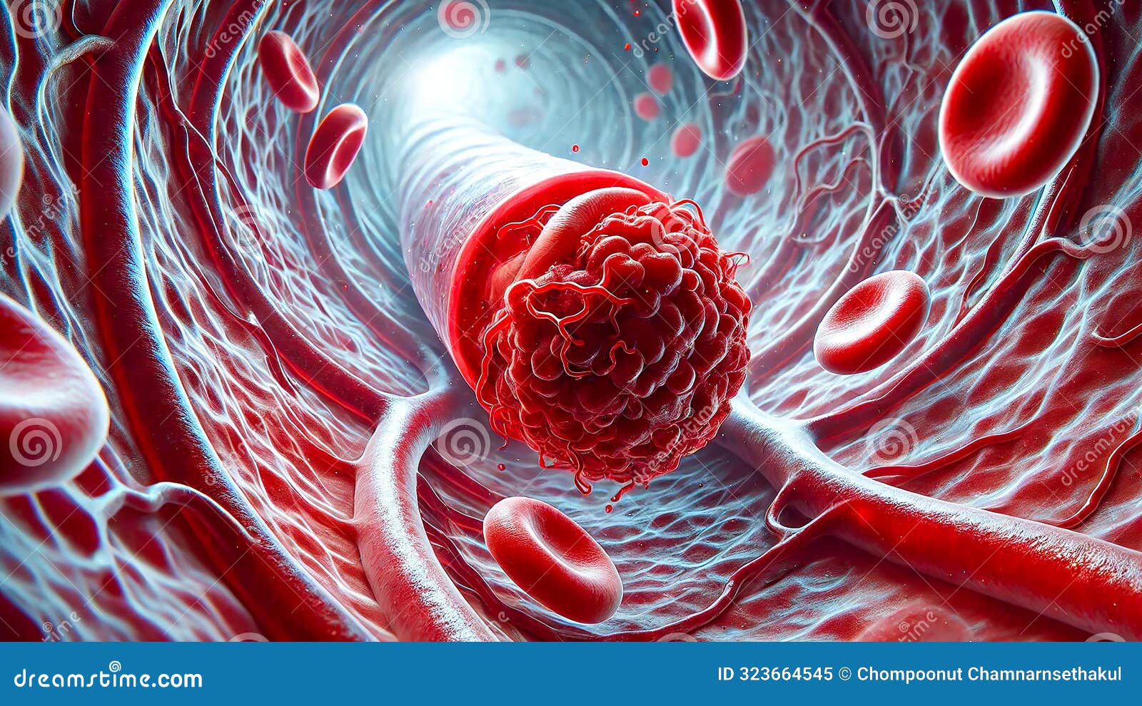 Blood Clot in a Deep Vein,clot Obstructing Blood Flow and Surrounding(02)