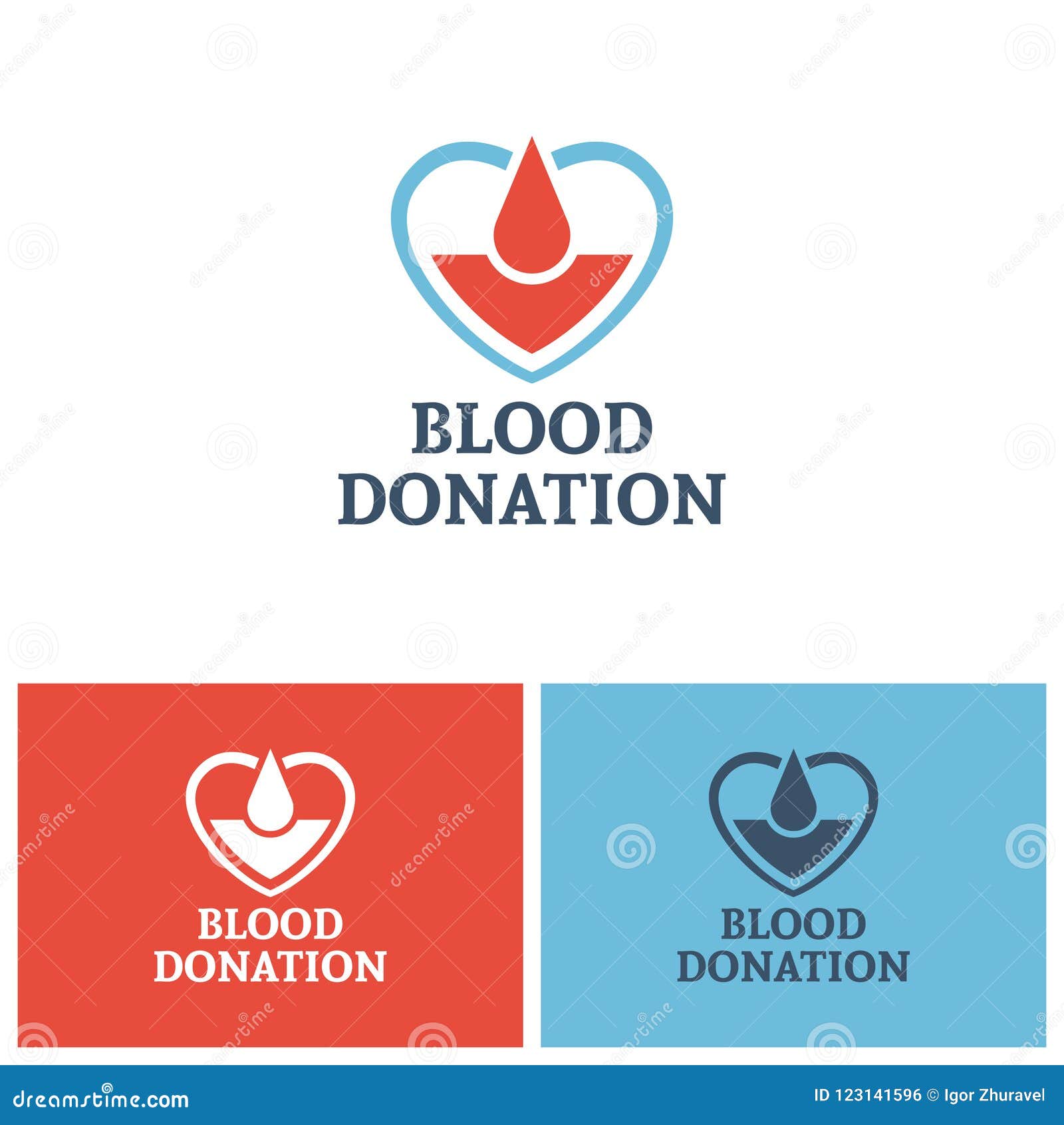Blood Donation Vector Logo Design Concept Stock Vector - Illustration