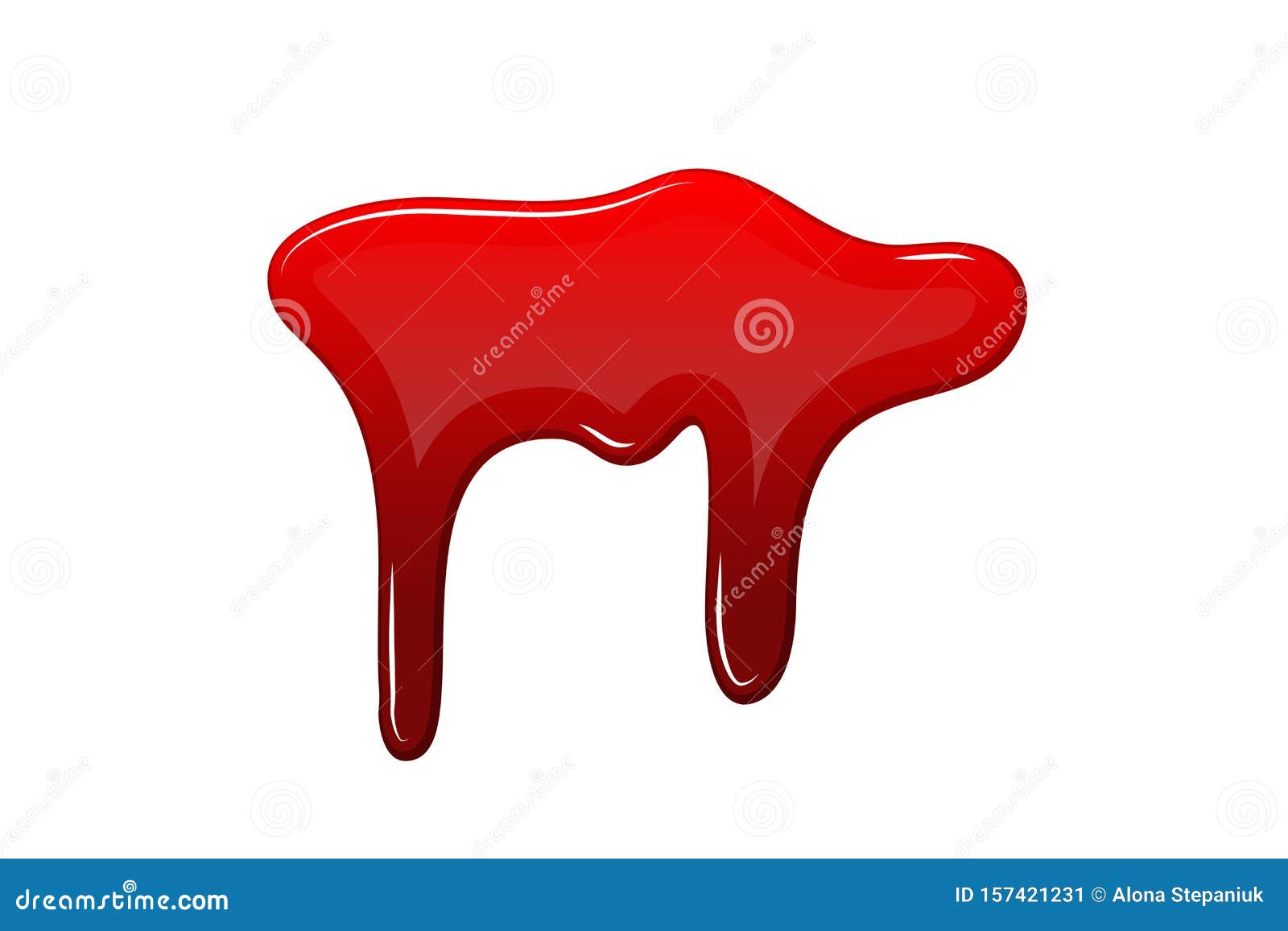 Blood Drip 3D. Drop Blood Isloated White Background. Happy Halloween ...
