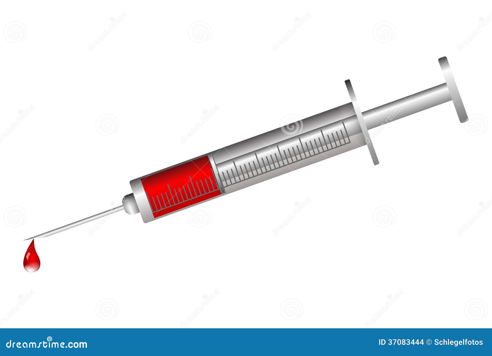 Blood drop with injection stock illustration. Illustration of medical