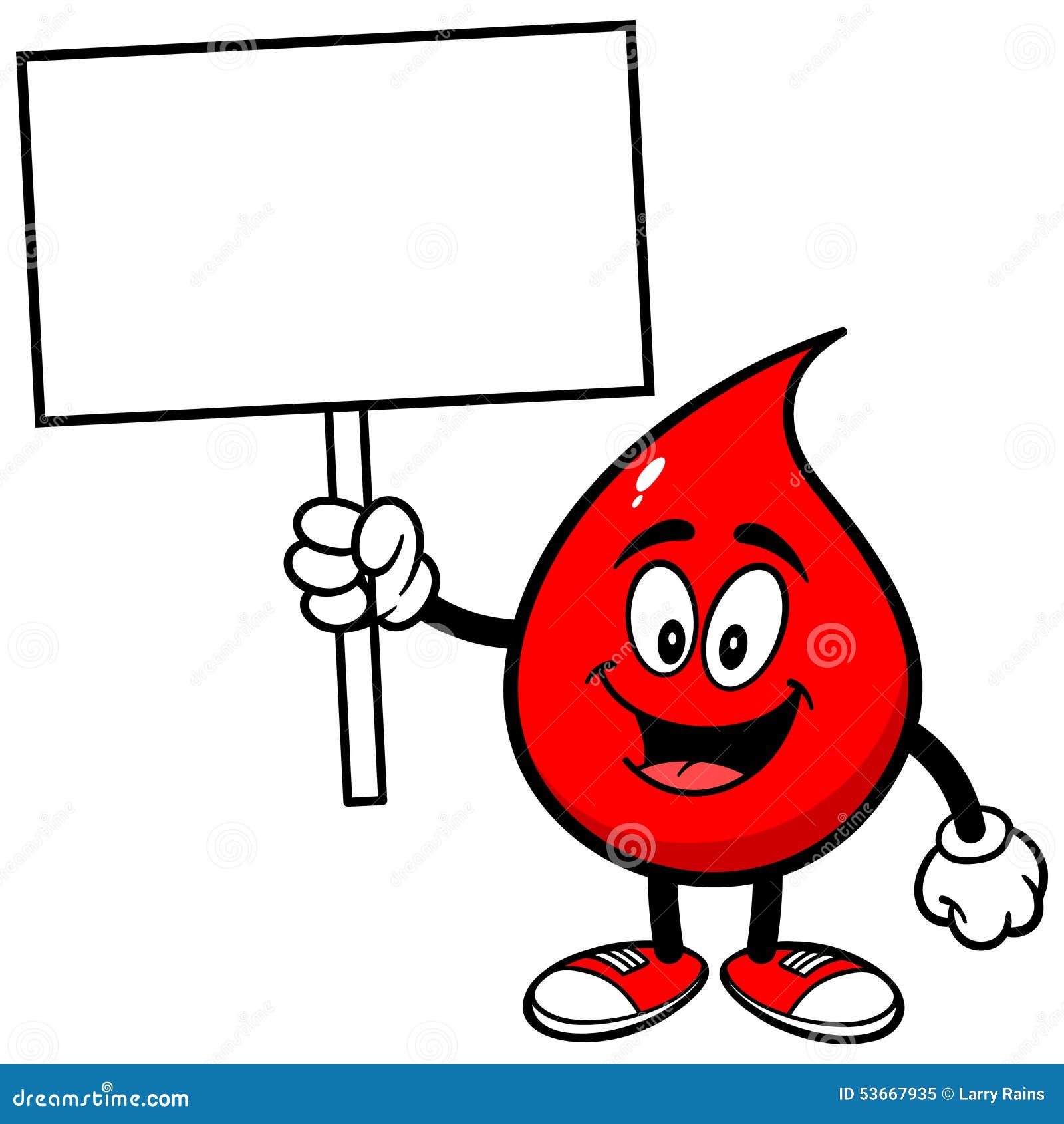 Blood Drop with Sign stock vector. Illustration of blank - 53667935