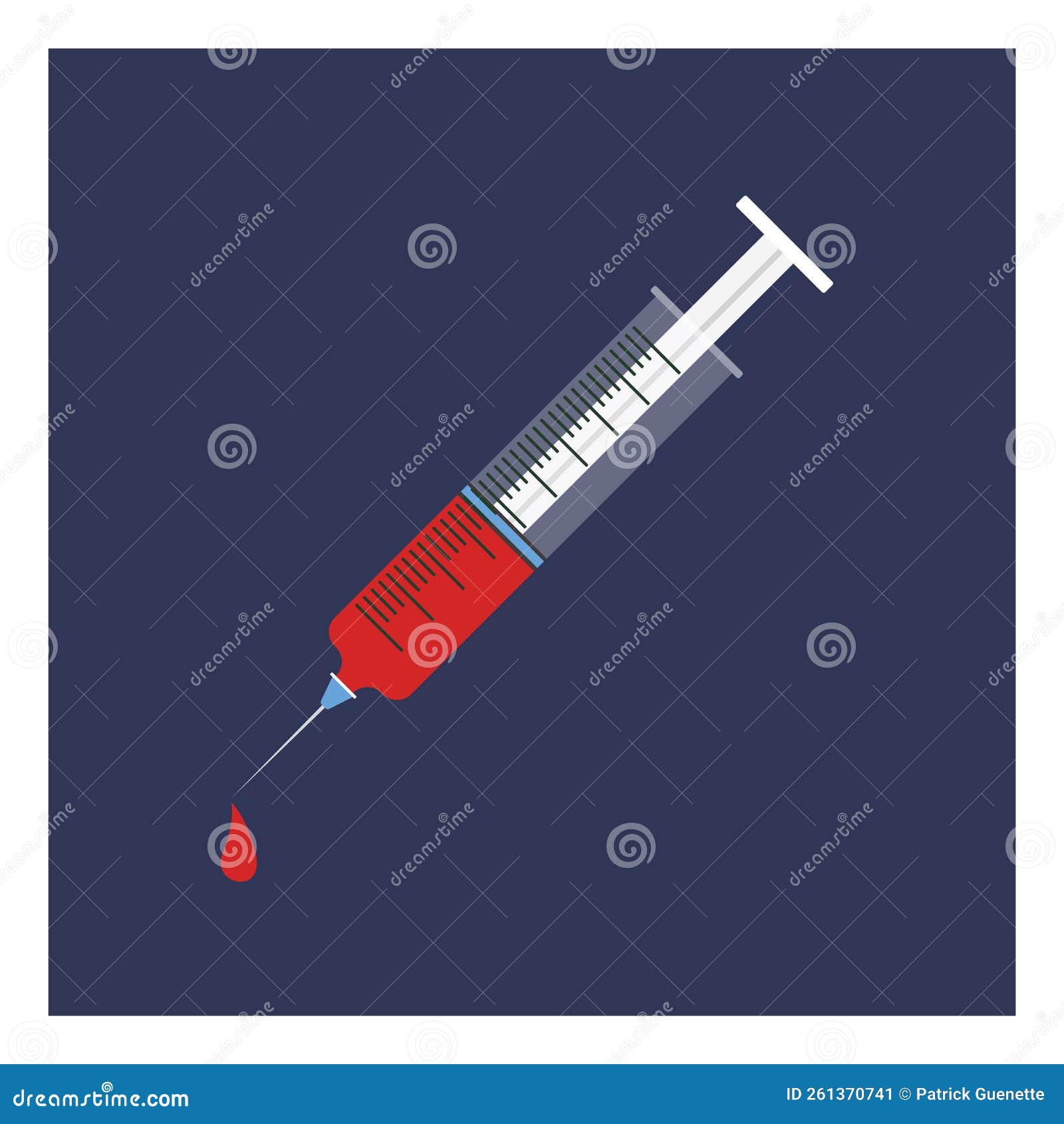 Blood injection, icon stock vector. Illustration of syringe 261370741