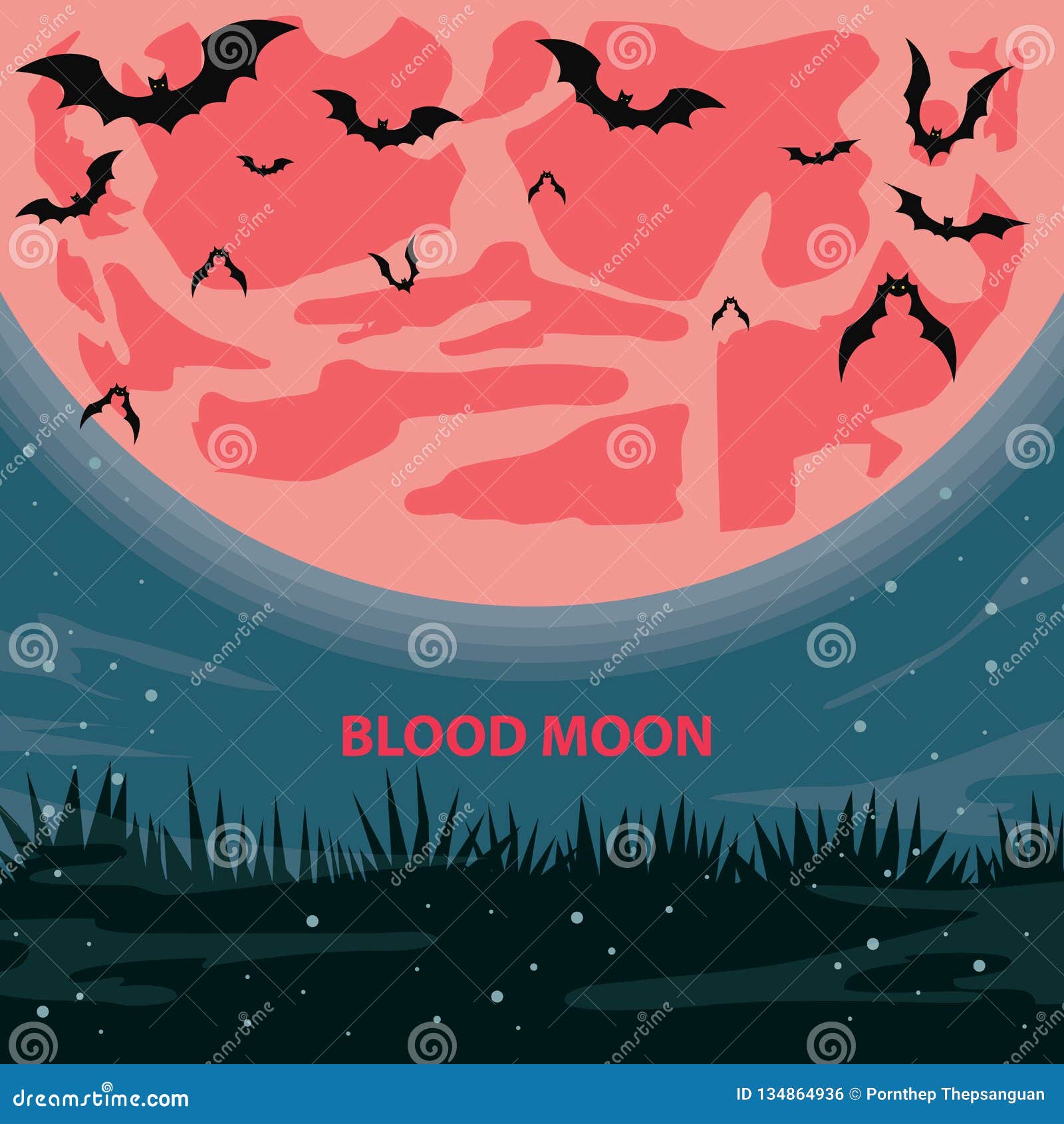Blood Moon stock vector. Illustration of vector, space - 134864936