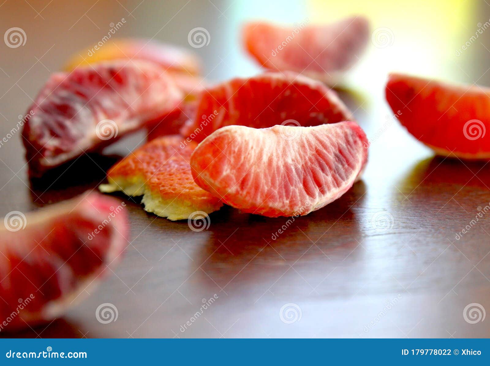 Blood Orange Wedges with the Peel Stock Photo - Image of produce