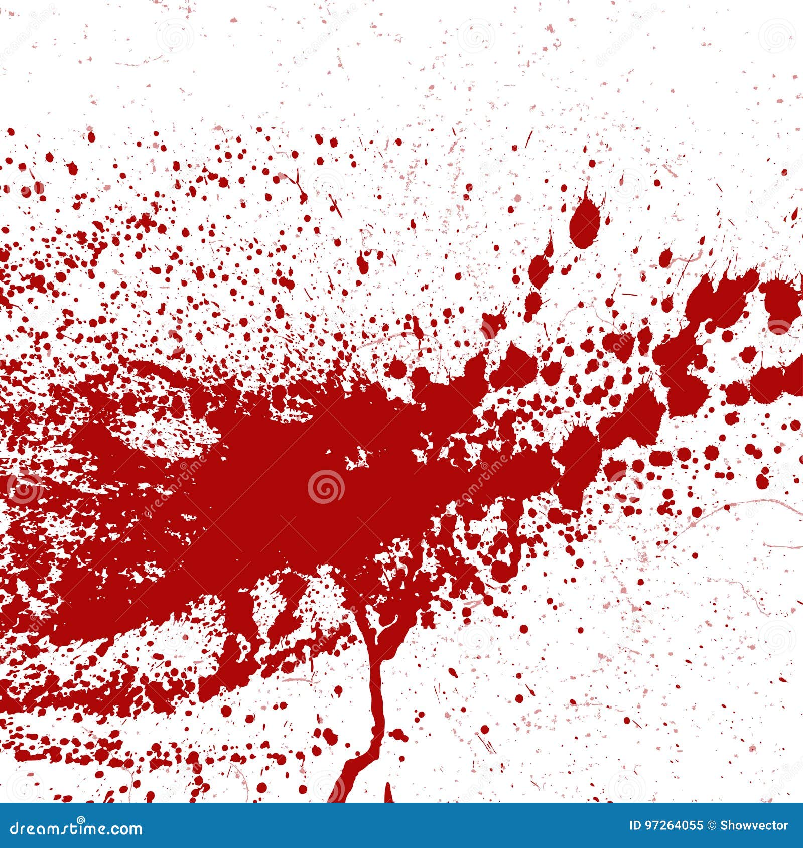 Set Of Various Dripping Grunge Blood Splatters Stock Illustration