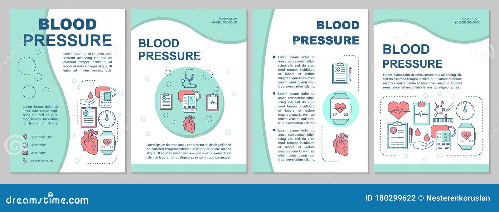 blood pressure brochure template layout. systolic, diastolic pressure rate. flyer, booklet, leaflet print  with