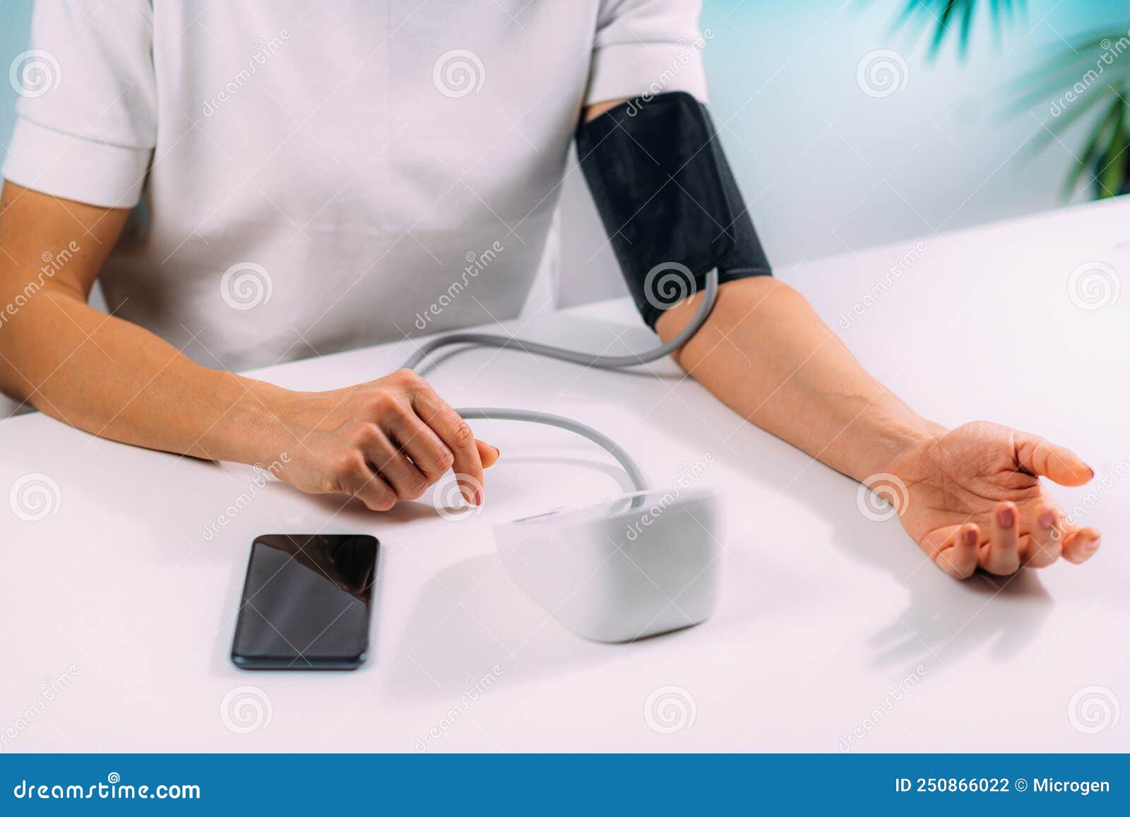 Blood Pressure Self Testing at Home Stock Photo Image of application