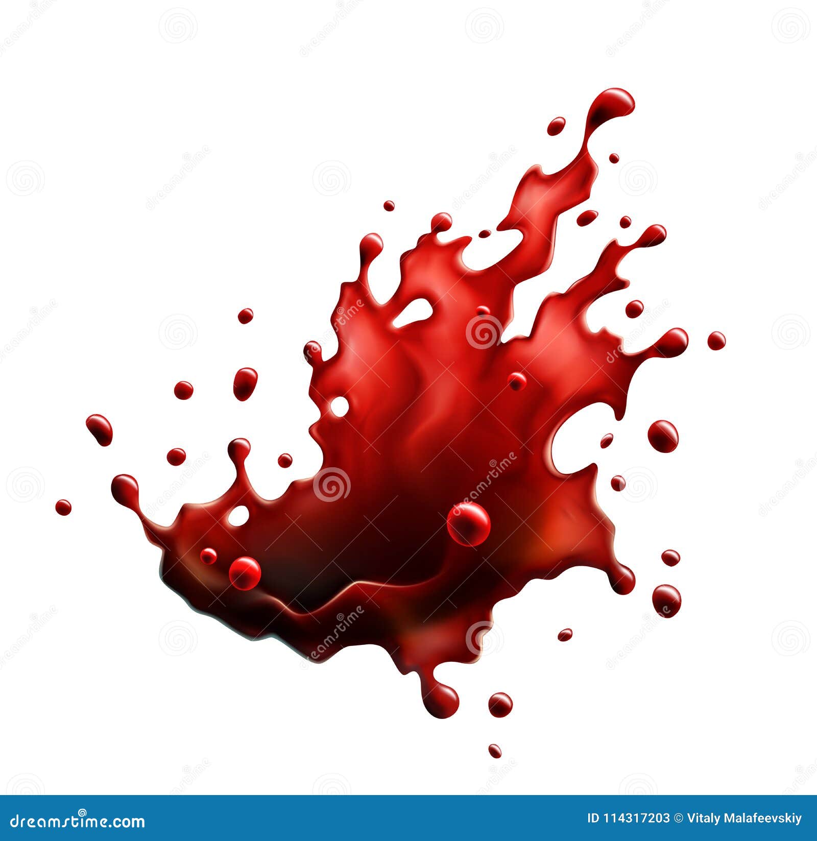 Premium Vector  Splashes of red paint realistic drops of blood