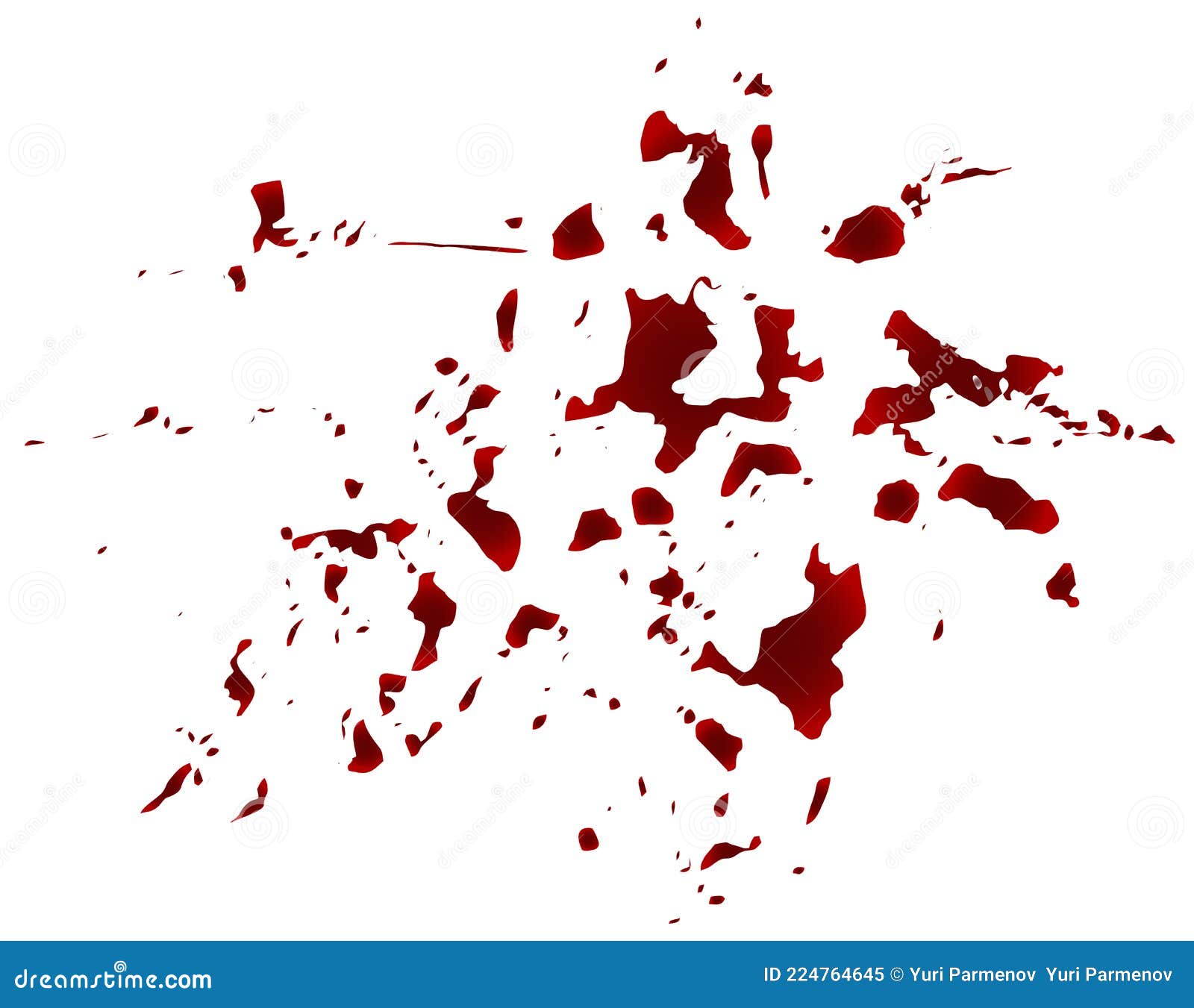 Blood Spatter, Realistic Texture Isolated on White Background. Vector