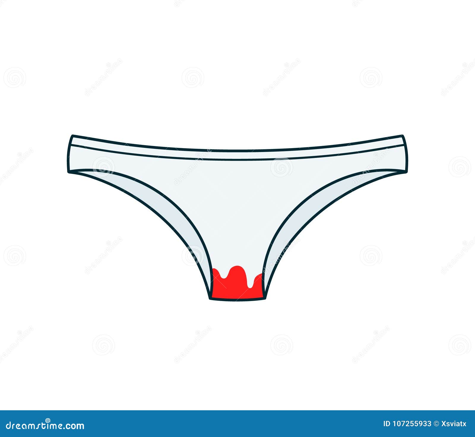 Blood Stain on Panties. Vector Flat Cartoon Stock Vector - Illustration of  clean, feminine: 107255933