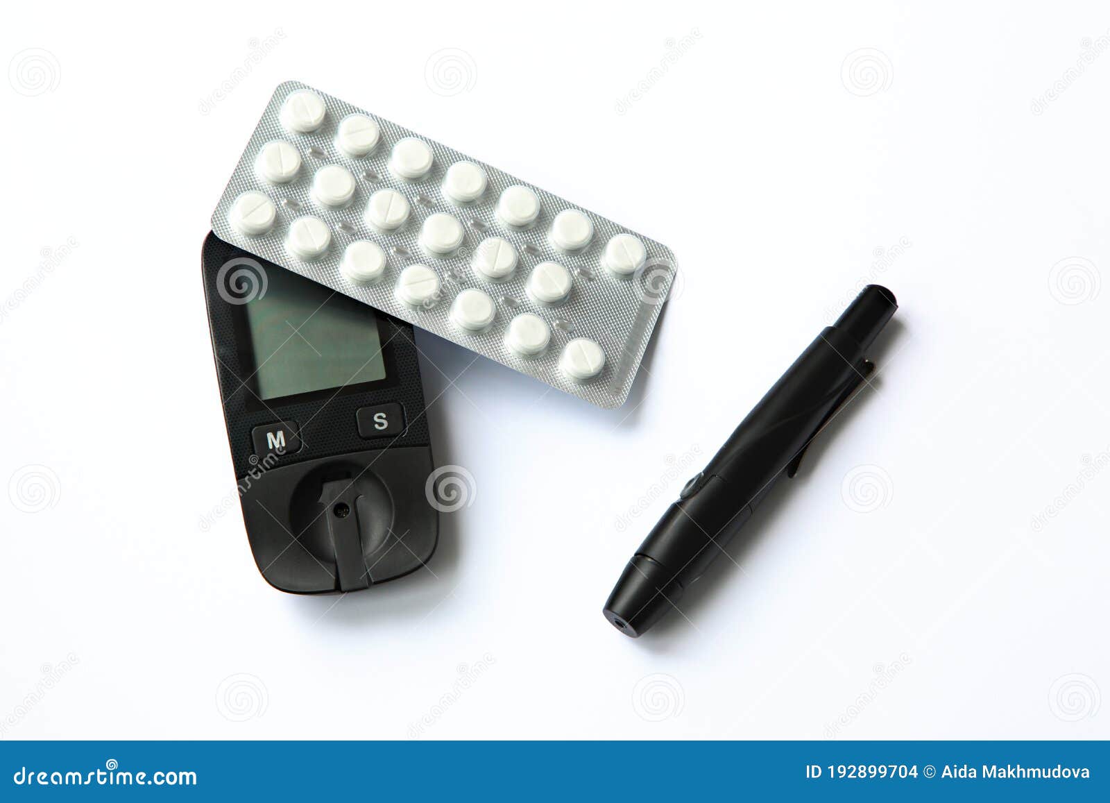 Blood Sugar Measuring Machine Stock Photo Image of health, black