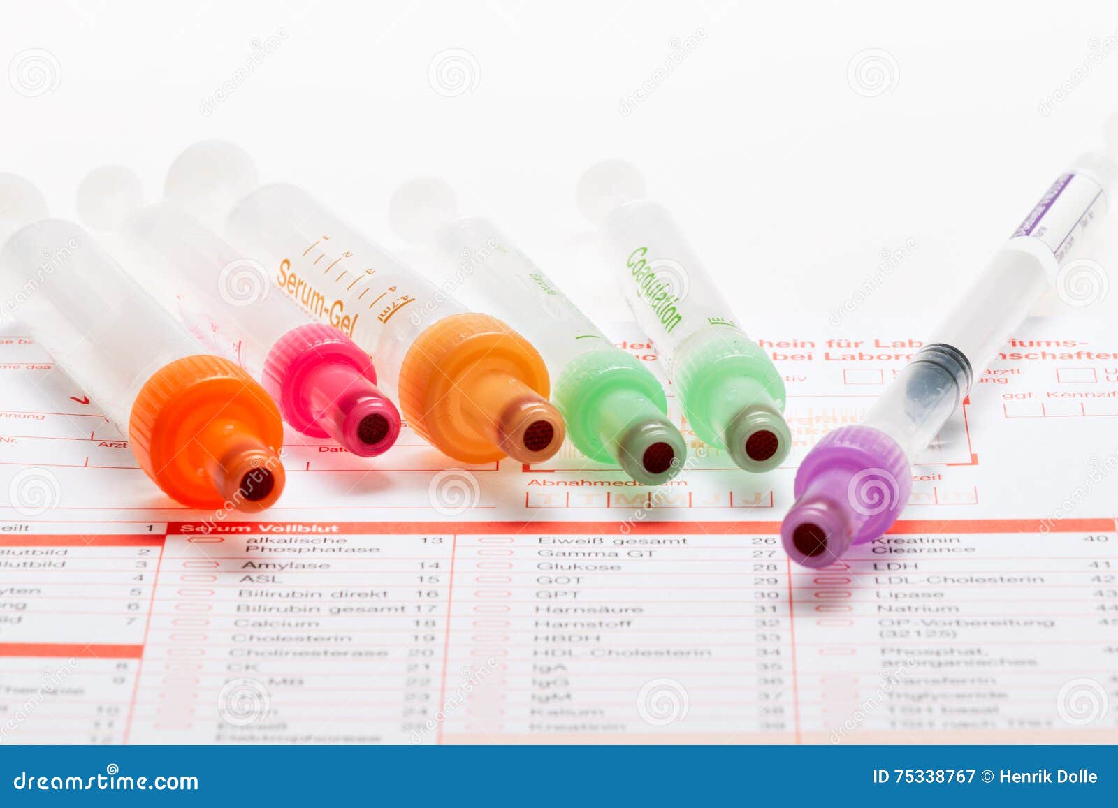 Blood Test, Blood Samples on a Laboratory Form Stock Image Image of
