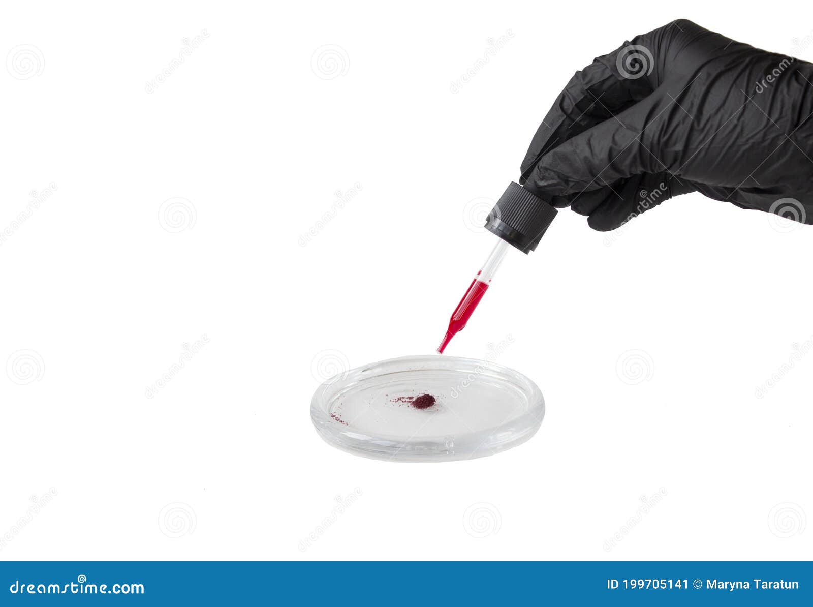 Blood Test on a Petri Dish, a Pipette with Red Liquid Stock Image