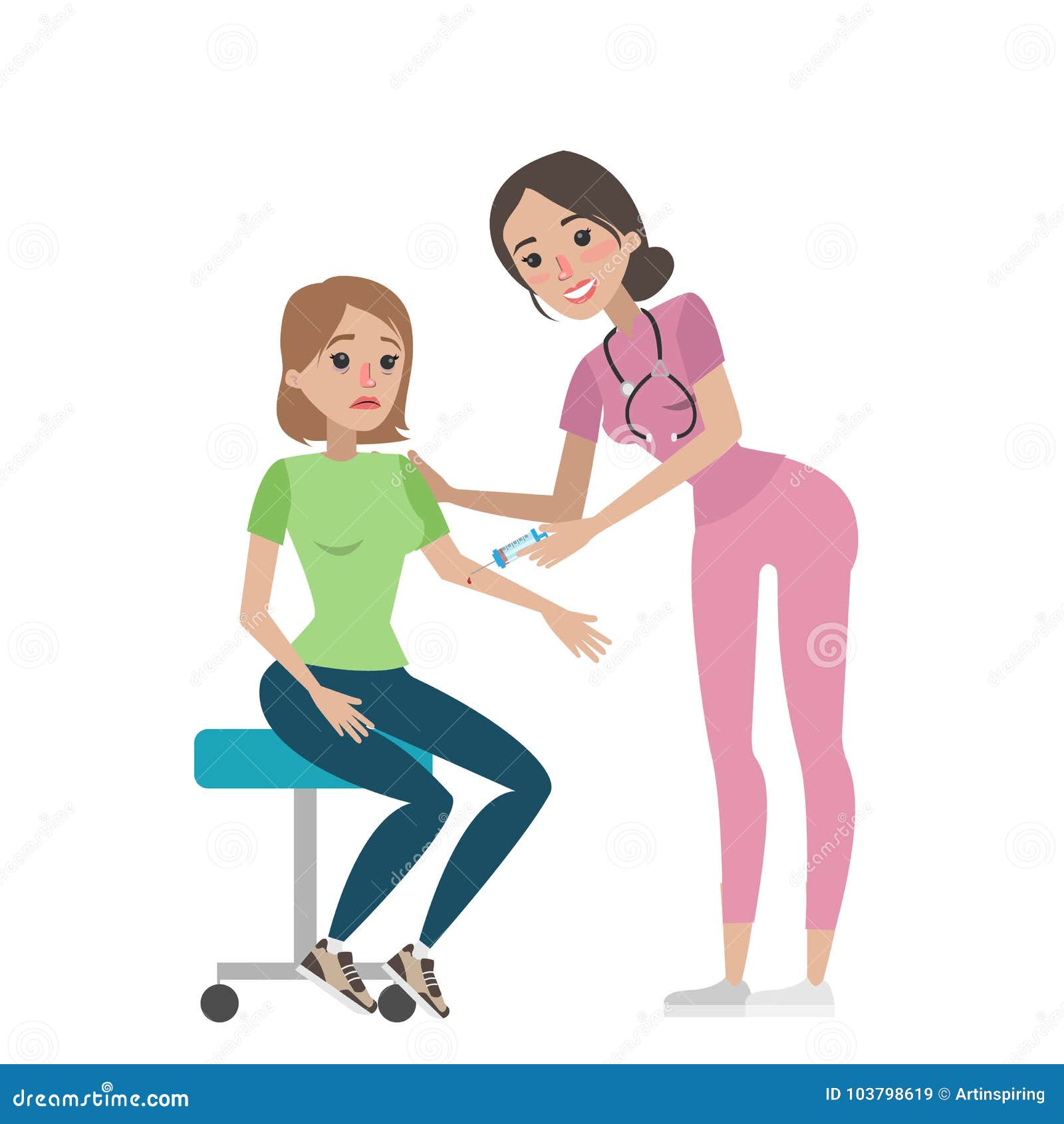 Blood test for woman. stock vector. Illustration of life - 103798619