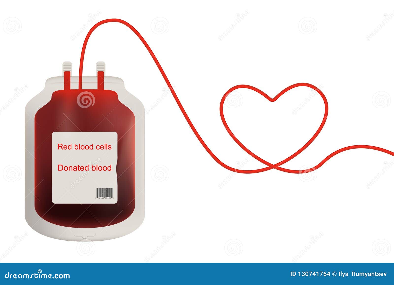 Blood Transfusion Bag with Heart Shaped Tube, Vector Poster Design