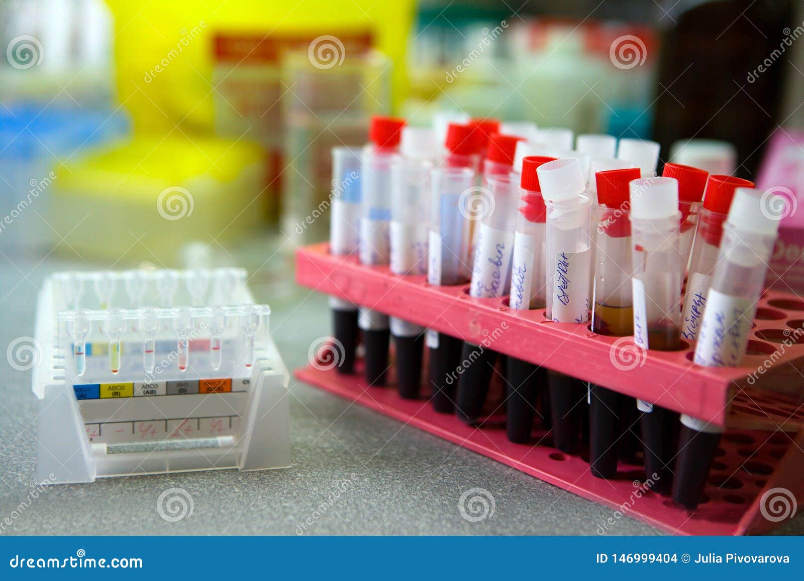 Blood Tubes in the Lab. Tests, Blood Donation Stock Photo Image of
