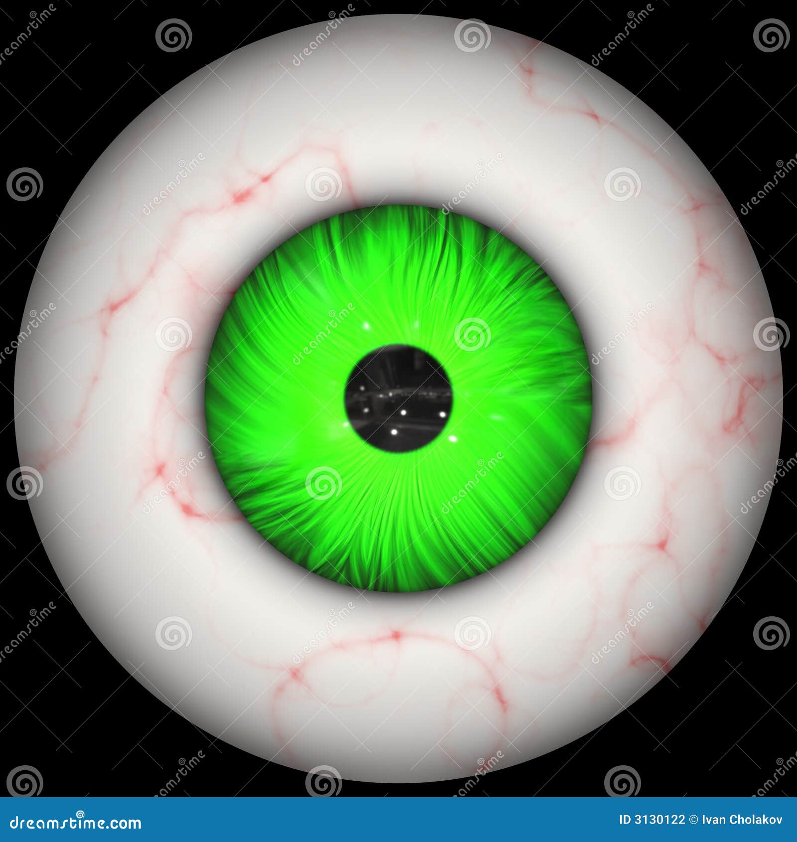 Download Bloodshot green eyeball stock illustration. Illustration ...
